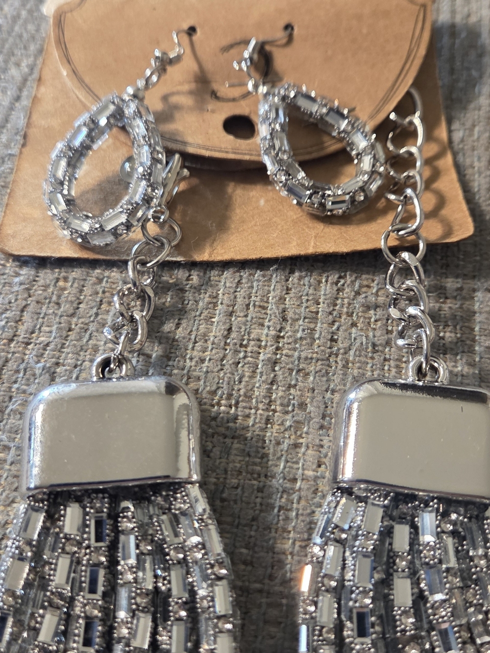 Silver Crystal Multi-Strand Statement Necklace by - Picture 4 of 6